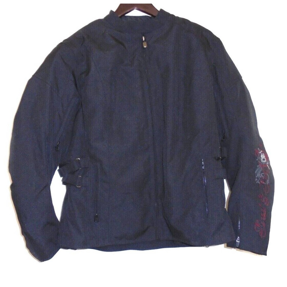 Street And Steel Womens R1 Medium Black Motorcycle Jacket Padded W/ Zip In Liner